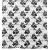 ステラ素晴らしザグレーキャットワンネ素晴らしリン シャワーカーテン (正面)