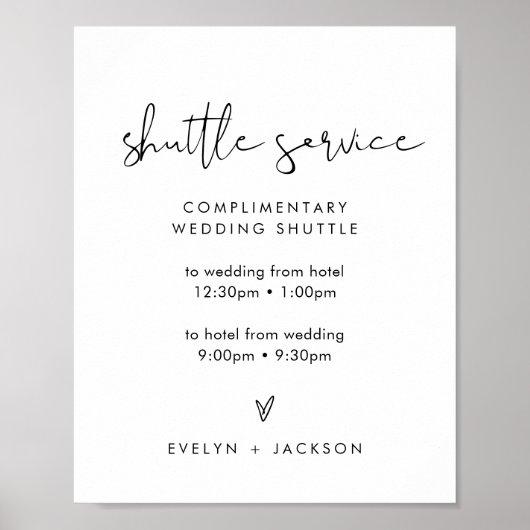 ステラ結婚のシャトルサービスの標識 ポスター (正面)