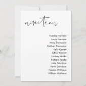 ステラ結婚のシーティングカード – テーブル19 招待状 (裏面)