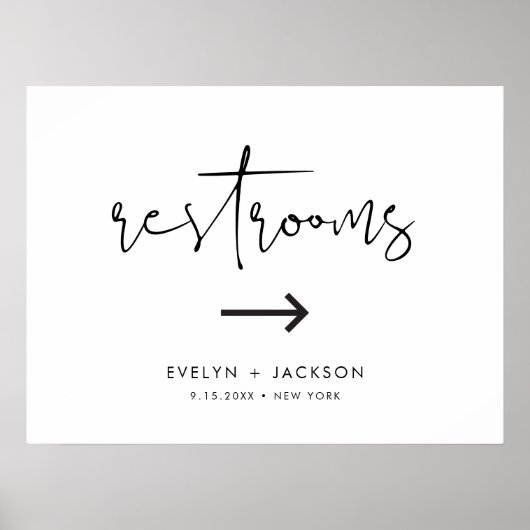 ステラ結婚のトイレこの方法の矢印の標識 ポスター (正面)