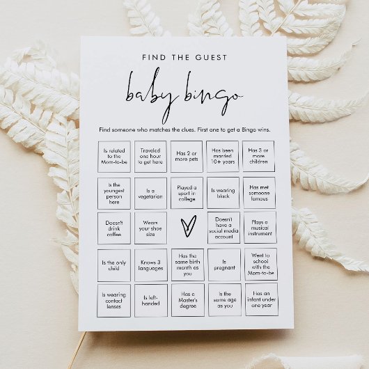 ステラ ゲスト ベイビー ビンゴ ゲーム カード を 見つける