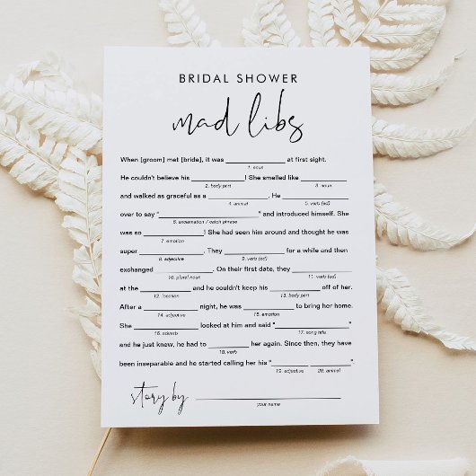 ステラ ブライダルシャワー リブ  -  記入するゲーム 招待状