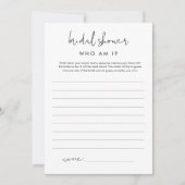 ステラ 私は誰? ブライダルシャワーゲームカード 招待状 (正面)