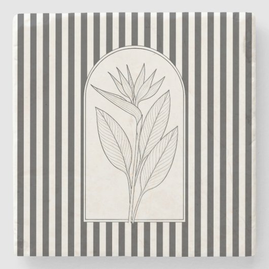 ステリエレガントツィア花植物学 ストーンコースター (正面)