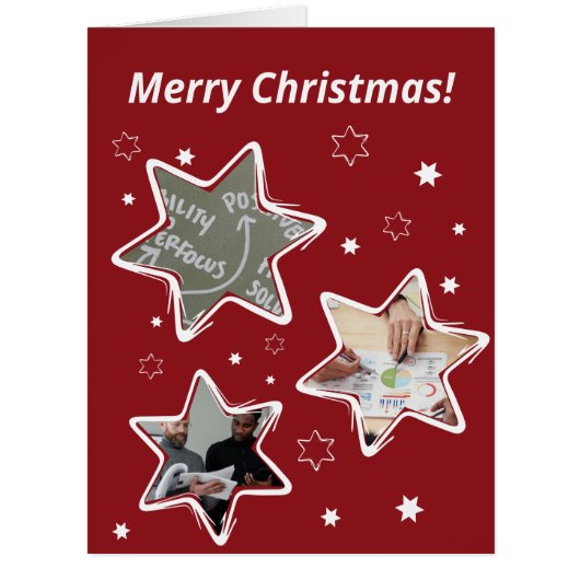 ステリーカスタムフォトレッドライフコーチクリスマスカード (正面)