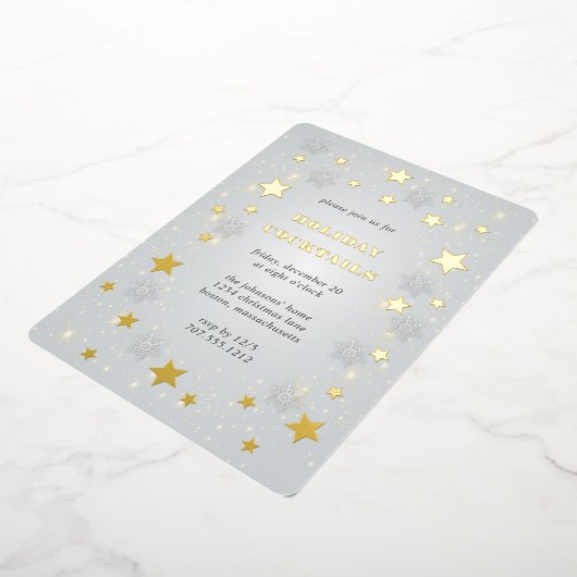 ステリークリスマススカイ |フォイル招待状 箔招待状 (回転した状態)