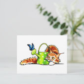 ステルシーかわいらしオレンジ虎猫メーンクーン ポストカード (スタンド正面)