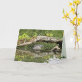 ステルスアリゲーター折り畳みグリーティングカード カード (黄色い花)