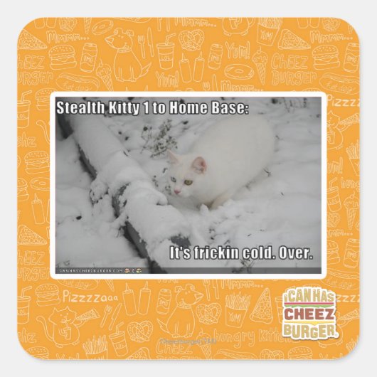 ステルス子猫1 スクエアシール (正面)
