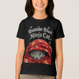 ステルス性とでんぷん質:ロシアンブルーの忍者猫 トライブレンドTシャツ