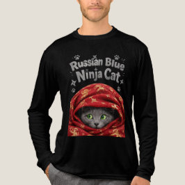ステルス性とでんぷん質:ロシアンブルーの忍者猫 トライブレンドTシャツ