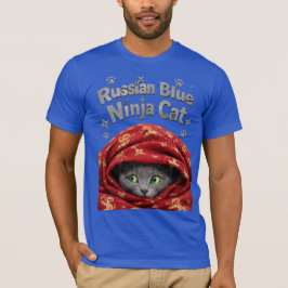 ステルス性とでんぷん質:ロシアンブルーの忍者猫 Tシャツ