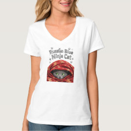 ステルス性とでんぷん質:ロシアンブルーの忍者猫 Tシャツ