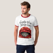 ステルス性とでんぷん質:ロシアンブルーの忍者猫 Tシャツ (正面フル)