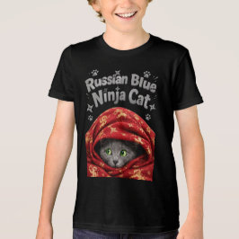 ステルス性とでんぷん質: ロシアンブルーニンジャ猫 トライブレンドTシャツ