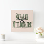 ステルス百万長者 スクエア壁時計 (ホーム)