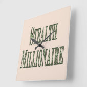 ステルス百万長者 スクエア壁時計 (傾斜)