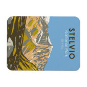 ステルヴィオナショナルパークイタリアセントラルアルプスヴィンテージ マグネット (横)