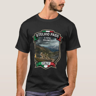 ステルヴィオ峠 - アルプスのバイク道 Tシャツ