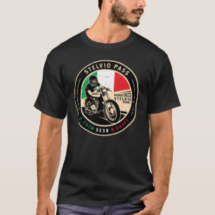 ステルヴィオ峠 Passo Dello Stelvio オートバイ Tシャツ
