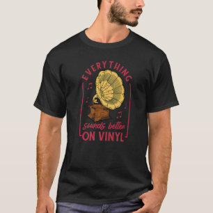 ステレオビニールレコードバフ音楽ディスクプレイヤーオーディオA Tシャツ