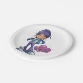 ステレオ付きのグルービーガール ペーパープレート (アングル)