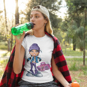 ステレオ付きのグルービーガール Tシャツ