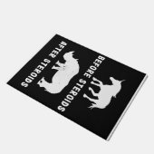 ステロおもしろいイドの後のステロイドの前のユニコーンRhino ドアマット (アングル)