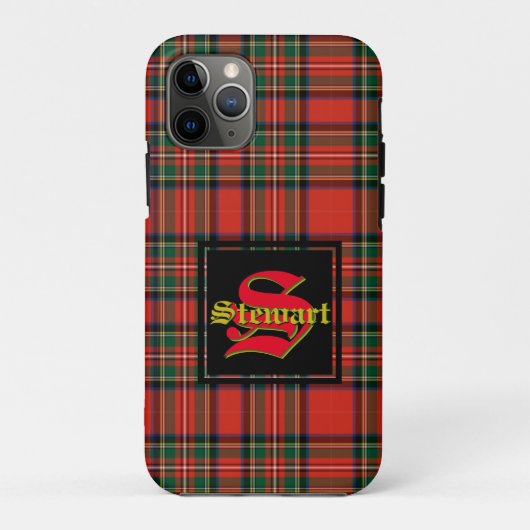 ステワートロイヤルタータンチェックモノグラム名入り Case-Mate iPhoneケース (裏面)