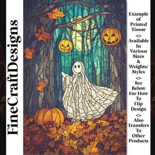 ステンお洒落ドグラス幽霊AB5デコページ 薄葉紙