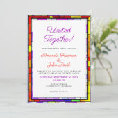 ステンエレガントカラフルドガ結婚ラス 招待状 (スタンド正面)