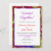 ステンエレガントカラフルドガ結婚ラス 招待状 (正面/裏面)