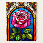 ステンエレガントドグラスのバラのアートワーク鮮やか プランナー手帳 (裏面)