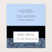 ステンエレガントドグラスブラックシルバーブルー 名刺 (外部フラット)