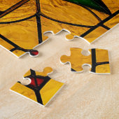 ステンエレガントドグラス白い蘭 ジグソーパズル (側面)