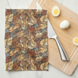 ステンエレガントドグラス紅葉素朴 – 秋 キッチンタオル