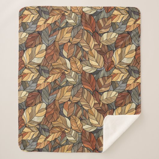 ステンエレガントドグラス紅葉素朴 – 秋 シェルパブランケット (正面)