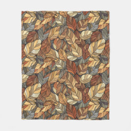 ステンエレガントドグラス紅葉素朴 – 秋 フリースブランケット