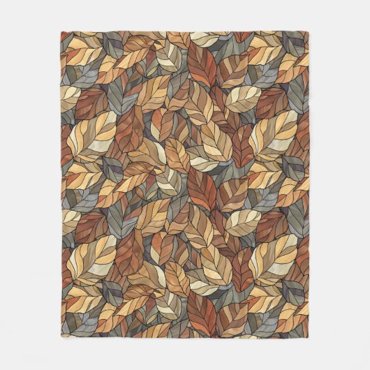 ステンエレガントドグラス紅葉素朴 – 秋 フリースブランケット (正面)