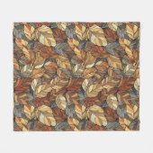 ステンエレガントドグラス紅葉素朴 – 秋 フリースブランケット (正面(横))