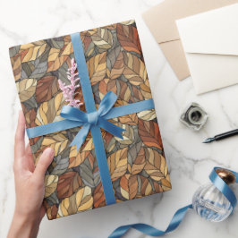 ステンエレガントドグラス紅葉素朴 – 秋 ラッピングペーパー