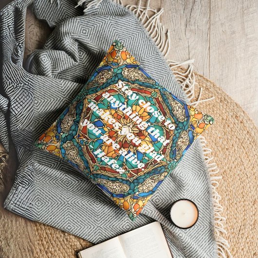 ステンカスタムドグラスモザイクパターンイランの贈り物 クッション