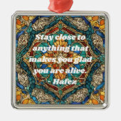 ステンカスタムドグラスモザイクパターンイランの贈り物 メタルオーナメント (正面)