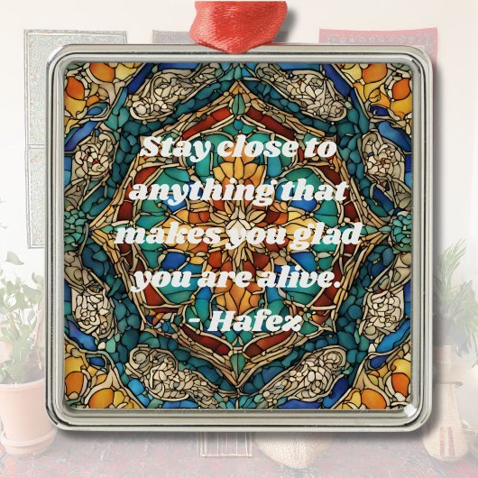 ステンカスタムドグラスモザイクパターンイランの贈り物 メタルオーナメント