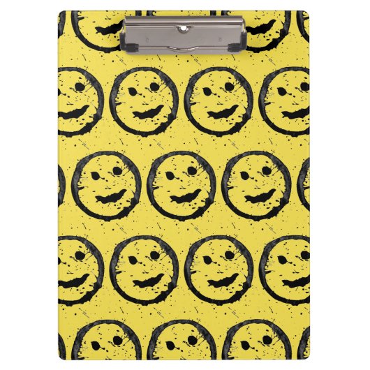 ステンカッコいいドハッピー笑顔顔のパターン黄色 クリップボード (正面)