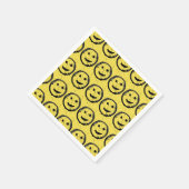 ステンカッコいいドハッピー笑顔顔のパターン黄色 スタンダードカクテルナプキン (角)