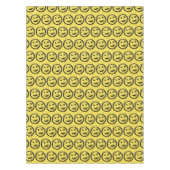 ステンカッコいいドハッピー笑顔顔のパターン黄色 テーブルクロス (正面)