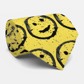 ステンカッコいいドハッピー笑顔顔のパターン黄色 ネクタイ (ロール)