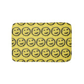 ステンカッコいいドハッピー笑顔顔のパターン黄色 バスマット (正面)