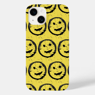 ステンカッコいいドハッピー笑顔顔のパターン黄色 Case-Mate iPhone 14ケース